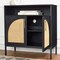 Best Choice Products Arched 2-Door Rattan Cabinet, Sideboard, Buffet, w/ Cord Cutout, Adjustable Storage Shelf